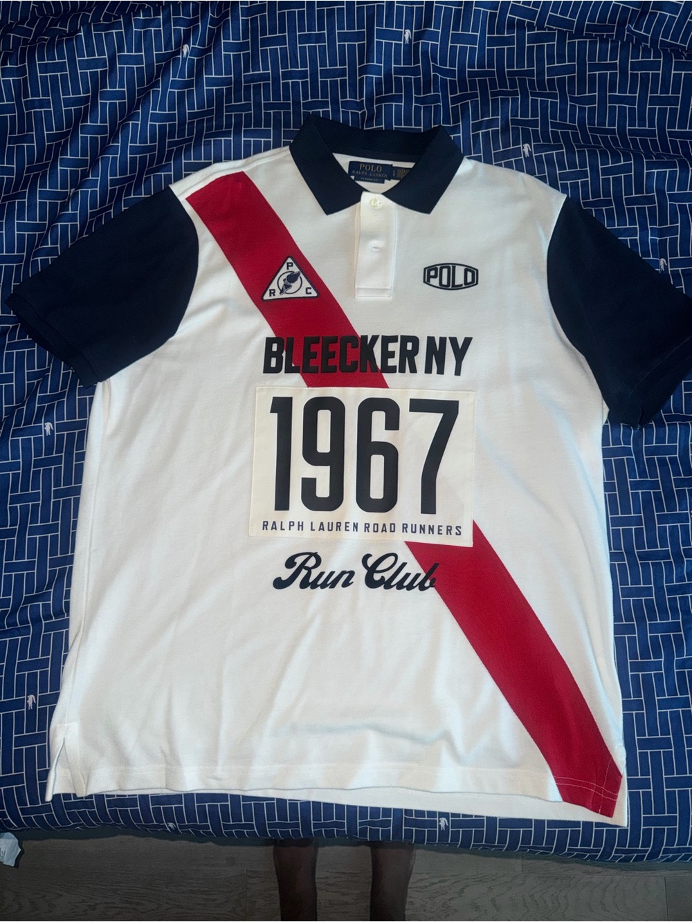 Polo by Ralph Lauren White, Navy & Red Bleecker NY 1967 Polo Shirt